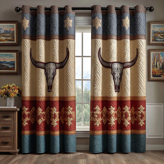 Midnight Ranch Skull Quilted Curtains NCU0DH864