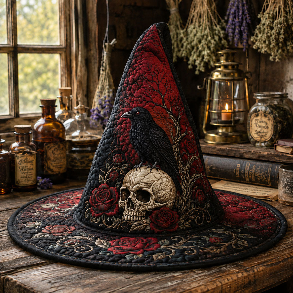 Midnight Raven Quilted Witch Hat SN0PT570