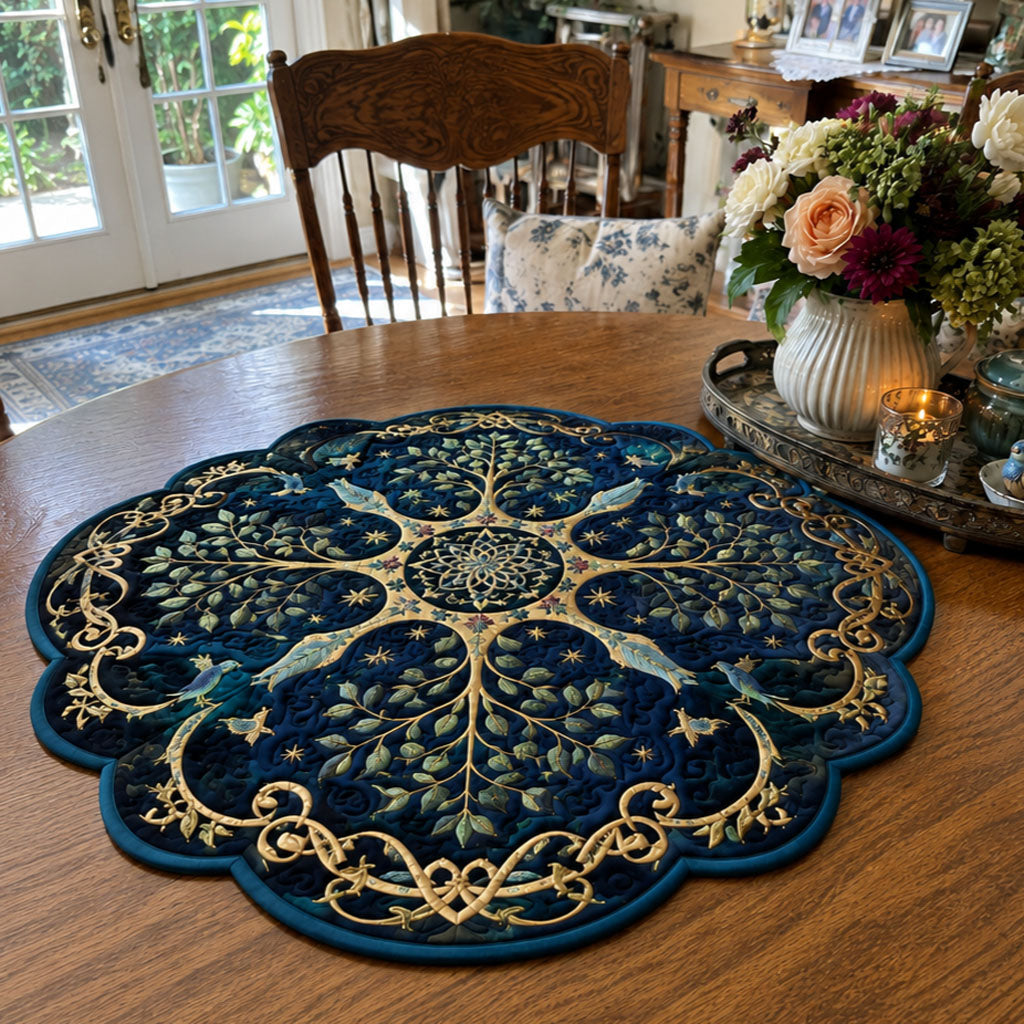 Midnight Roots Custom Shape Quilted Table Topper SN0PT729