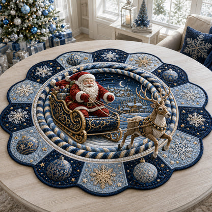 Midnight Santa Sleigh Custom Shape Quilted Table Topper SN0HH0144