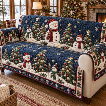 Midnight Snowfall Quilted Sofa Cover SN0TV304