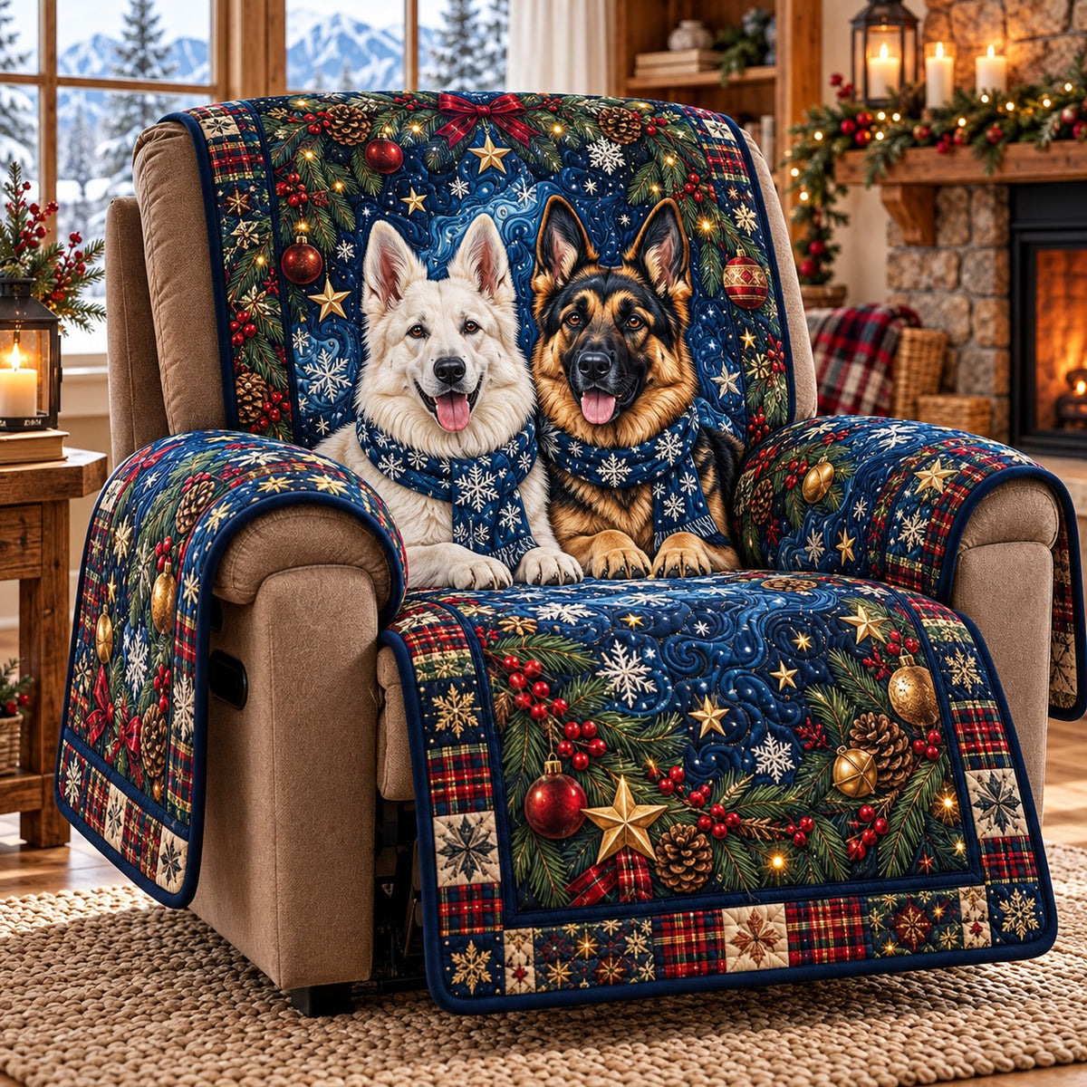 Midnight Star Christmas Quilted Sofa Cover SN0PT1469