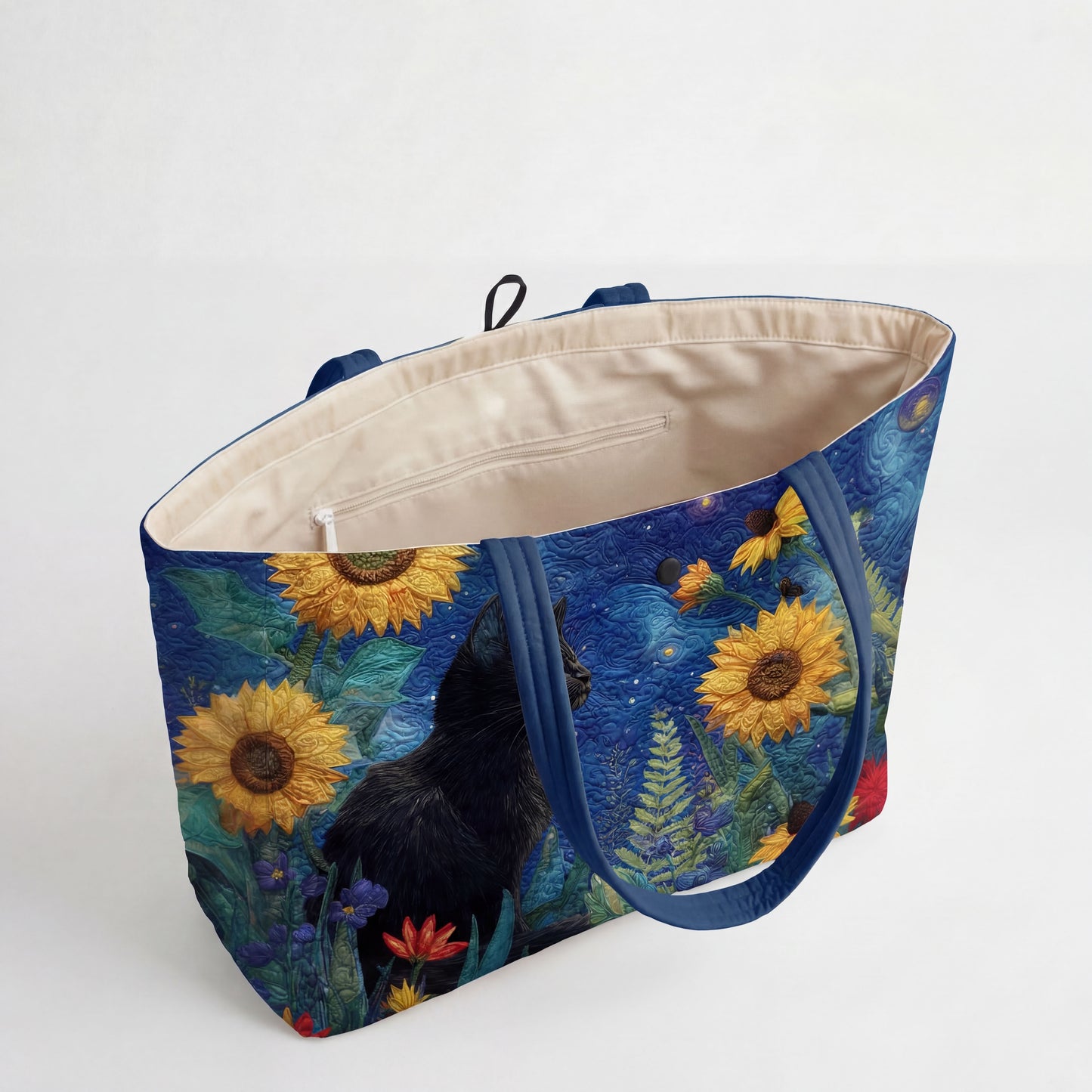 Midnight Sunflower Heritage Quilted Classic Tote Bag SN0PT038