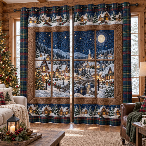 Midnight Village Quilted Curtains SN0TV758