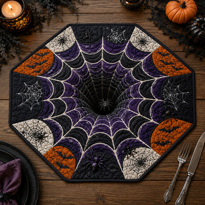 Midnight Web Spiral Custom Shape Quilted Placemat SN0PT343