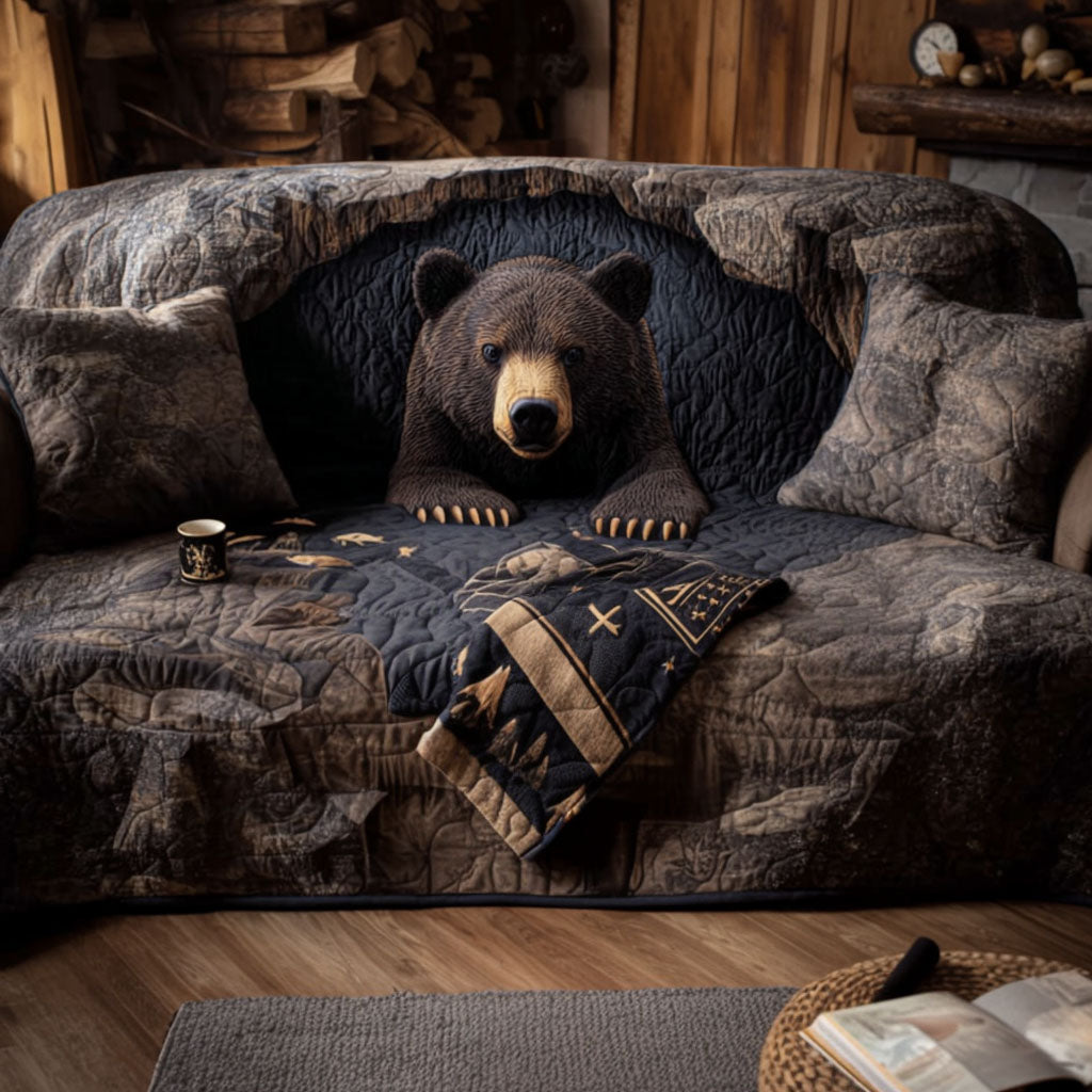 Midnight Wilderness Quilted Sofa Cover NCU0PT9726