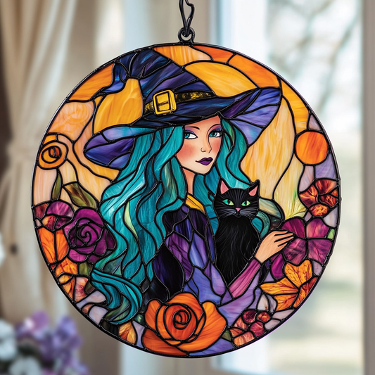 Midnight Witch Glow - Window Hanging Suncatcher NCU0PD094