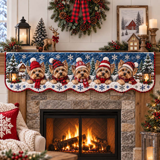 Midnight Yorkie Quilted Mantel Scarf SN0HH0666
