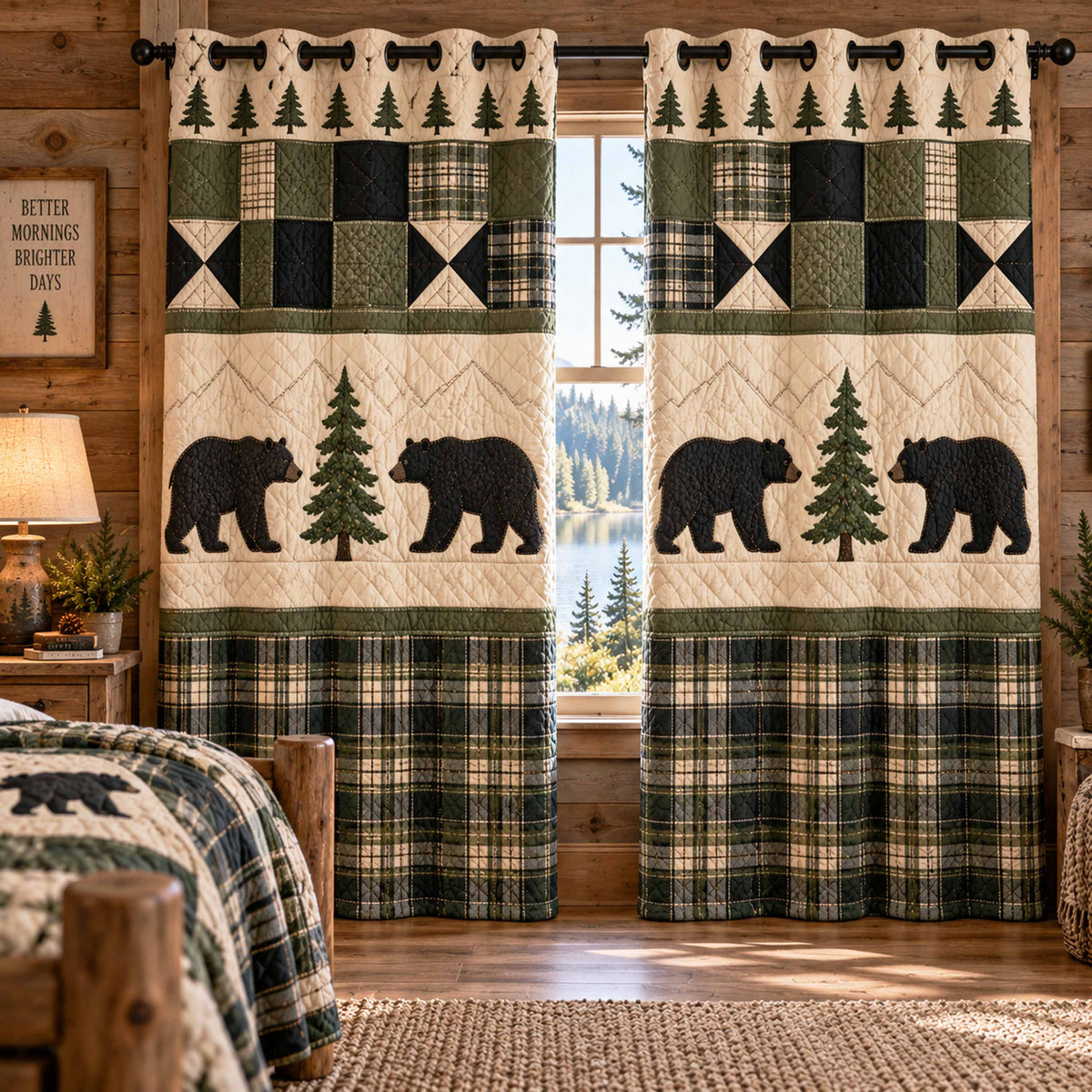 Mighty Bear Quilted Curtains SN0TD1122