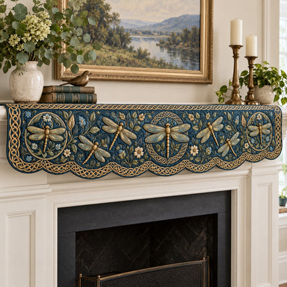 Misty Celtic Dragonflies Quilted Mantel Scarf SN0TV975