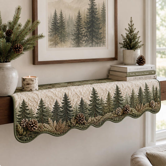Misty Woodland Quilted Mantel Scarf SN0DV525