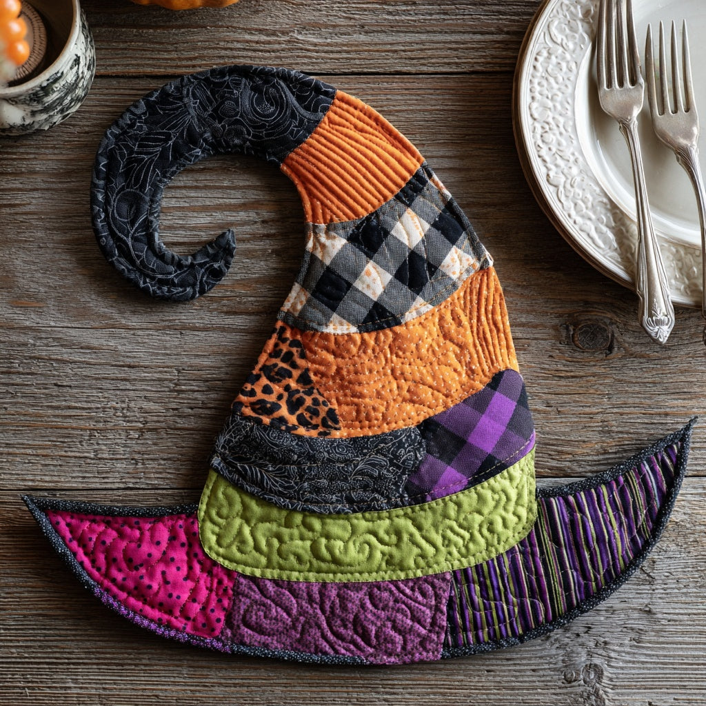 Mixed Patchwork Witch Custom Shape Quilted Placemat NCU0LV072
