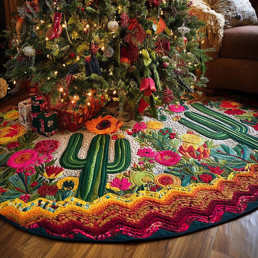 Mojave Green Christmas Quilted Tree Skirt NCU0NNT2340