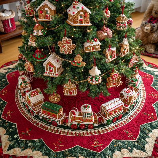 Molasses Town Christmas Quilted Tree Skirt NCU0NTD1156