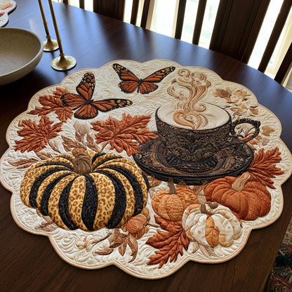 Monarch Coffee Custom Shape Quilted Table Topper NCU0LV168