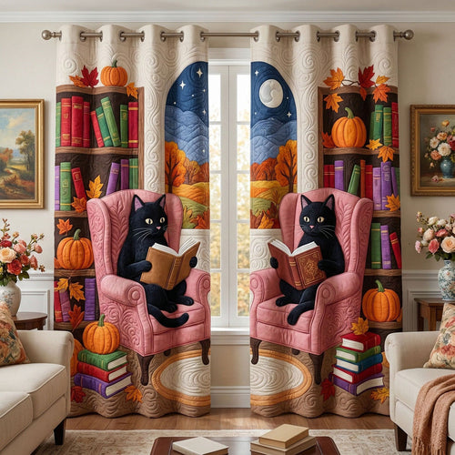 Moonlight Cat Quilted Curtains NCU0ND57