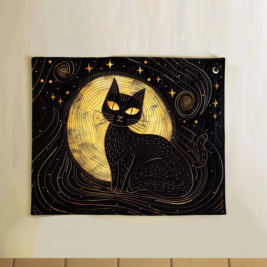 Moonlit Cat's Beauty Quilted Place Mat NCU0TH396