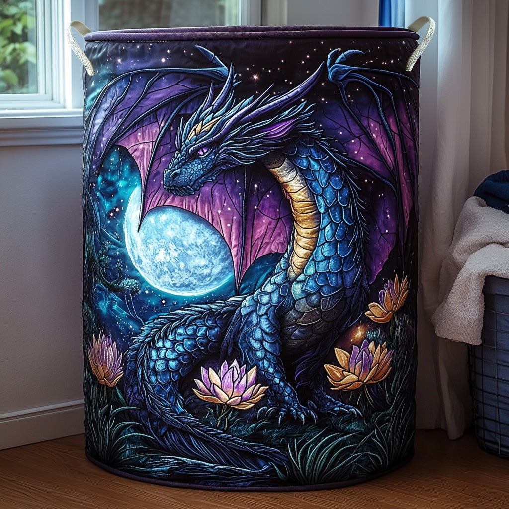 Moonlit Dragon Quilted Laundry Basket NCU0PVL625