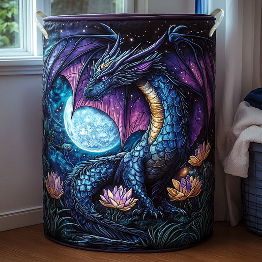 Moonlit Dragon Quilted Laundry Basket NCU0PVL625