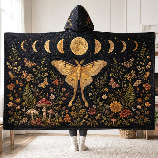 Moonlit Moth Quilted Hooded Blanket SN0TV151