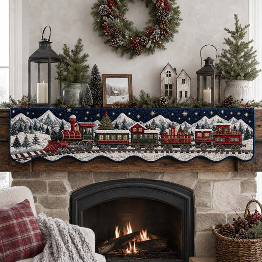 Moonlit Mountain Railway Quilted Mantel Scarf SN0HH0277
