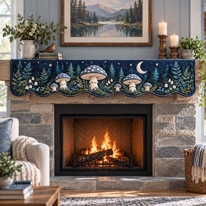 Moonlit Mushroom Grove Quilted Mantel Scarf SN0HH0984