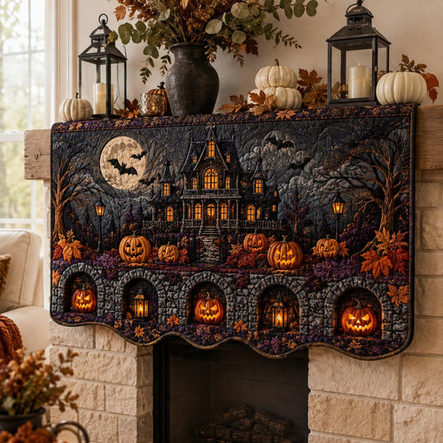 Moonlit Pumpkin Mansion Quilted Mantle Scarf SN0DV281