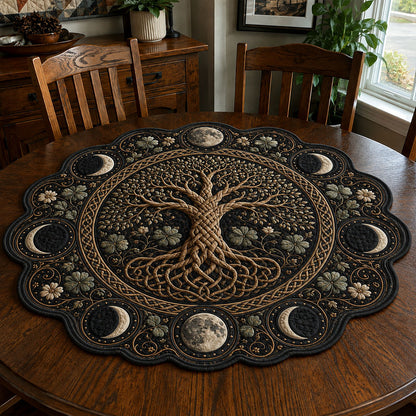 Moonlit Tree of Life Custom Shape Quilted Table Topper SN0PT875
