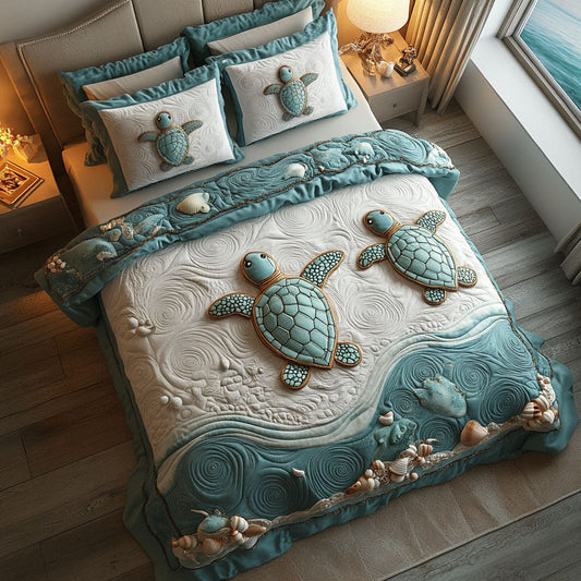 Moonlit Turtle 3-Piece Quilted Bedding Set NCU0DV3474