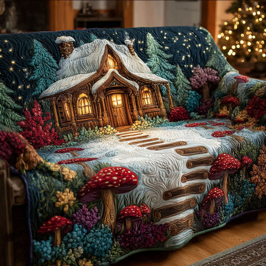 Mossy Cabin Meadow Quilted Sofa Cover NCU0PTT2273