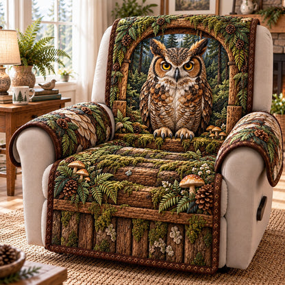 Mossy Owl Perch Quilted Sofa Cover SN0TD1302