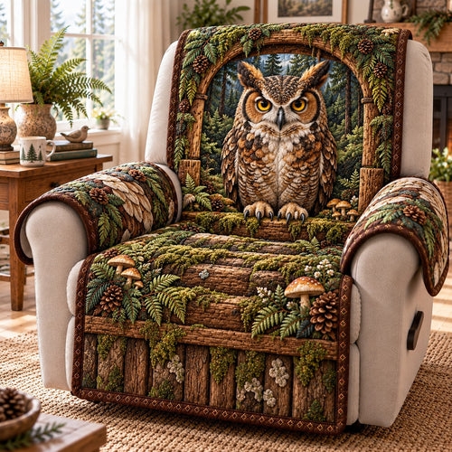 Mossy Owl Perch Quilted Sofa Cover SN0TD1302