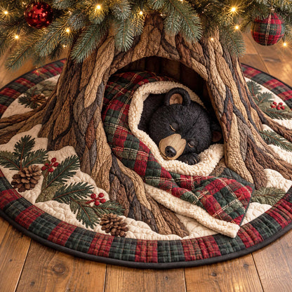 Mountain Bear Christmas Quilted Tree Skirt SN0TD626