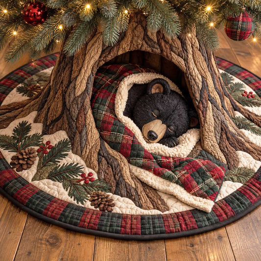 Mountain Bear Christmas Quilted Tree Skirt SN0TD626