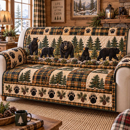 Mountain Bear Quilted Sofa Cover SN0TD1224