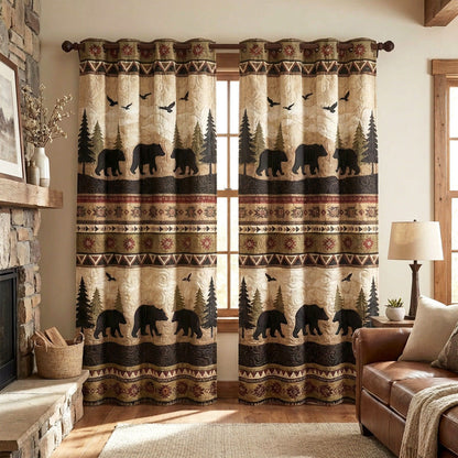 Mountain Bear Trail Quilted Curtains NCU0TVN001
