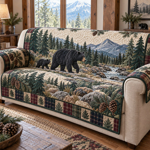 Mountain Bears Quilted Sofa Cover SN0TV309