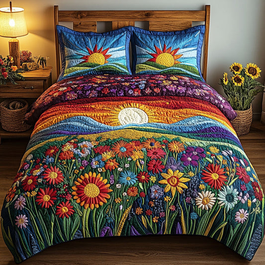 Mountain Blooms 3-Piece Quilted Bedding Set NCU0PVL118