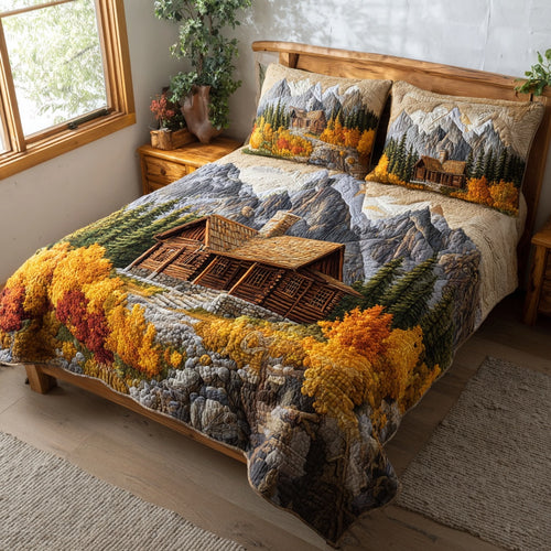 Mountain Cabin 3-Piece Quilted Bedding Set NCU0LV148