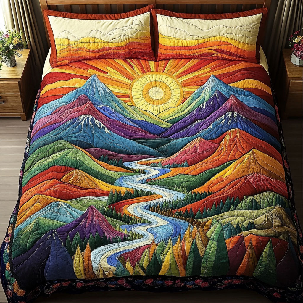 Mountain Glow 3-Piece Quilted Bedding Set NCU0VL926