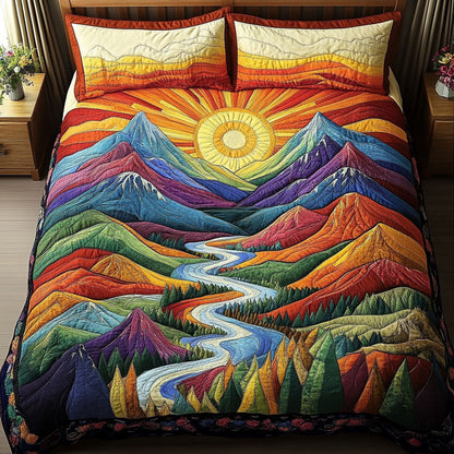 Mountain Glow 3-Piece Quilted Bedding Set NCU0VL926