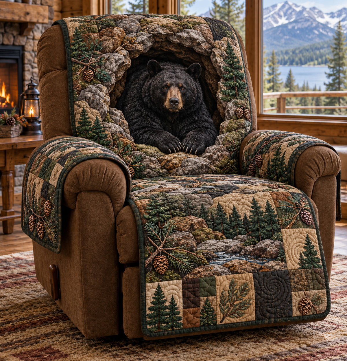 Mountain Guardian Quilted Sofa Cover SN0TV897