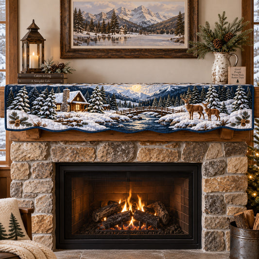 Mountain Winter Quilted Mantel Scarf SN0TV282