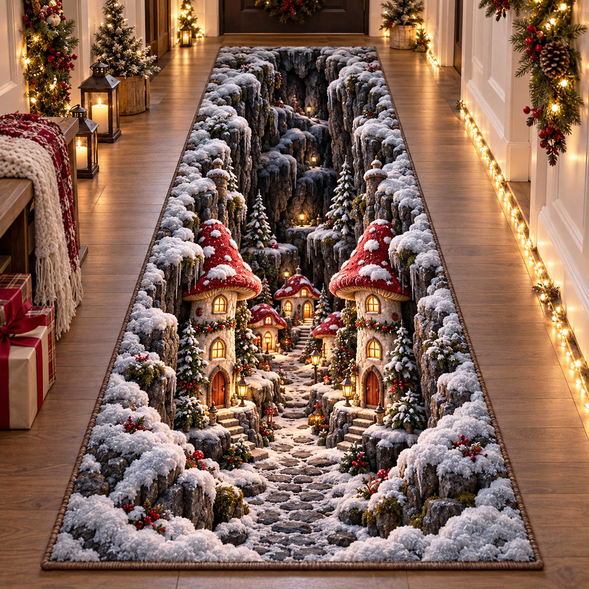 Mushroom Christmas Runner Carpet SN0TD657