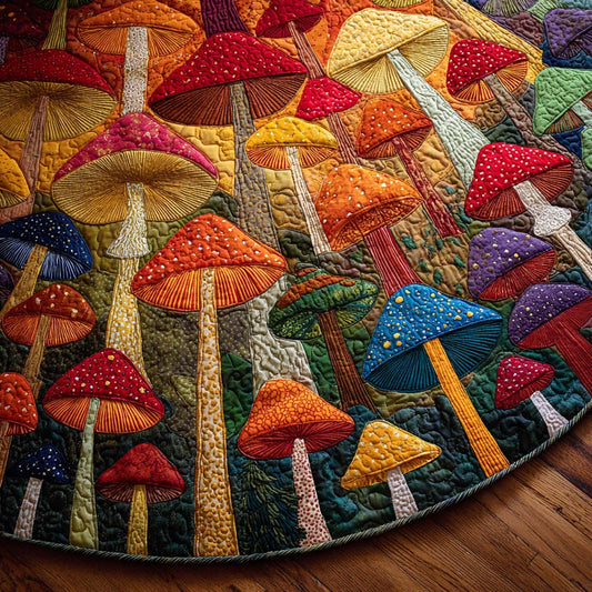 Mushroom Dream Christmas Quilted Tree Skirt NCU0DDK1652