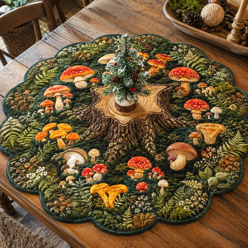 Mushroom Grove Custom Shape Quilted Table Topper SN0TV103