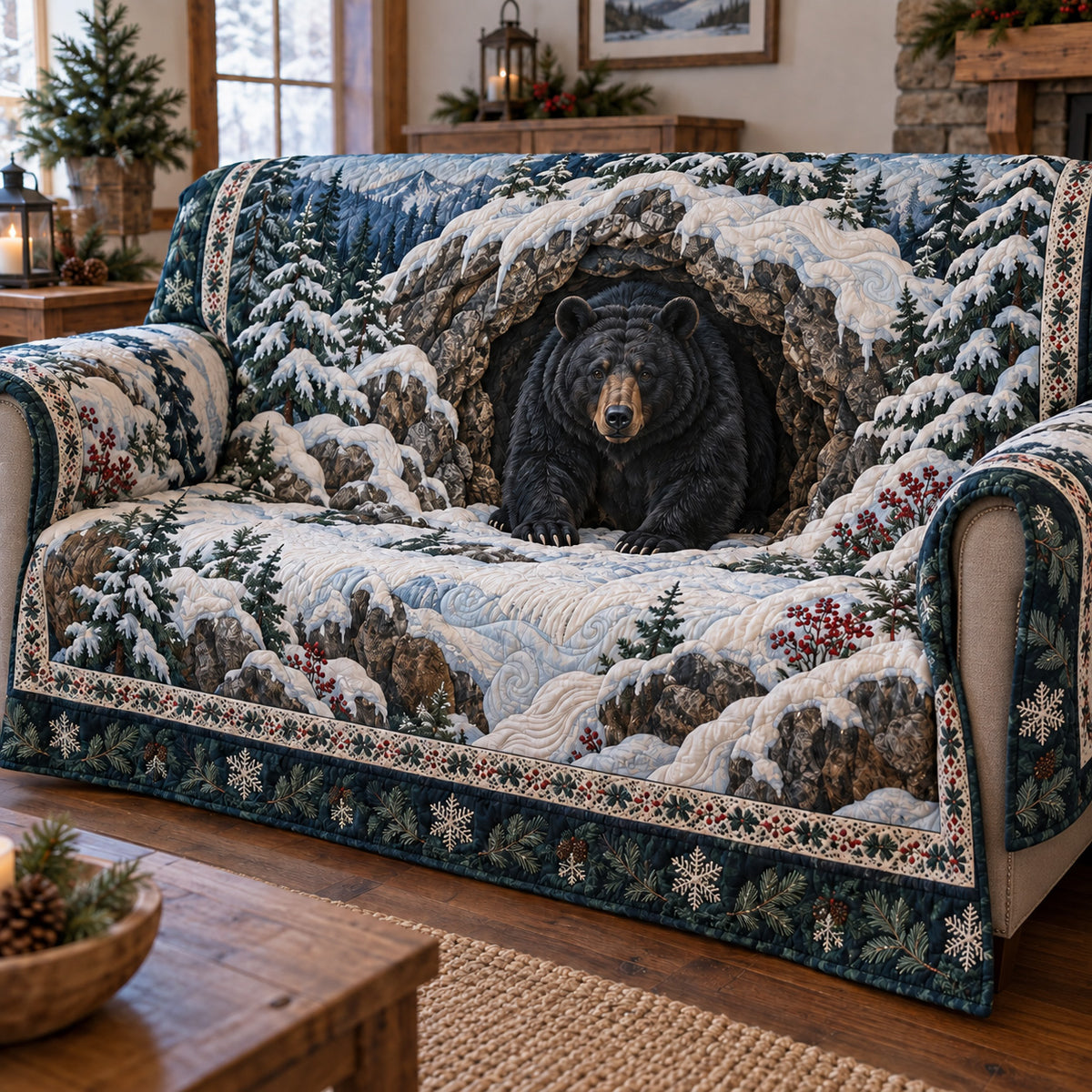 Mystic Bear Quilted Sofa Cover SN0TV316