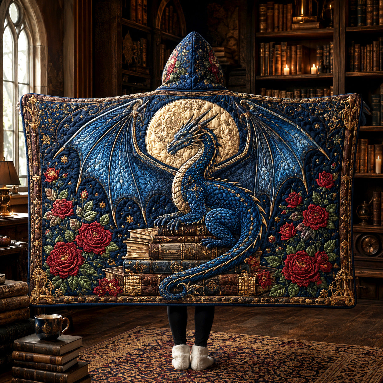 Mystic Books Quilted Hooded Blanket SN0TV073