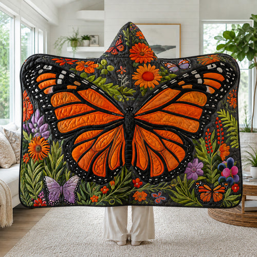 Mystic Butterfly Quilted Hooded Blanket SN0HH0161