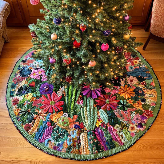 Mystic Cactus Christmas Quilted Tree Skirt NCU0DDK1581